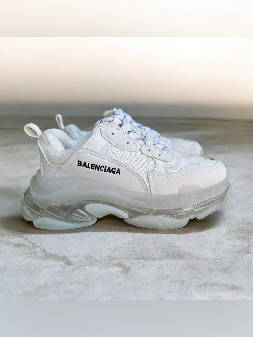 Balenciaga White Triple S Clear-Sole Women’s Sneakers